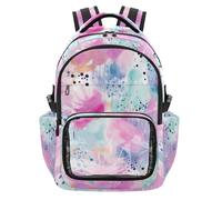 SyXIOP Colorful Blooms Watercolor Art School Clear Backpack Lightweight Casual See Through Backpack for Kids Boys Girls, Age 7-18 mochila de viaje para nina