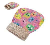 SyXIOP Colorful monsters Peach Cat Bed Cave Sleeping Bags for Indoor Cats fluffier Tunnel Hideaway Winter Soft Self Heating