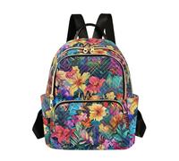 SyXIOP Colorful Tropical Flowers 14 Inch waterproof shoulder small backpack purse computer backpack for business
