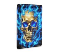SyXIOP Cool Bad Ass Black & Blue Skull Leather Women Wallet Slim