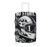 SyXIOP Cool Motorcyclist No Risk No Story Elastic Extra Large Luggage Cover Washable Baggage Cover Baggage Protector Fit 18-32 Inch Luggage