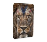 SyXIOP Cuba Flag African Lion Leather Slim Wallets