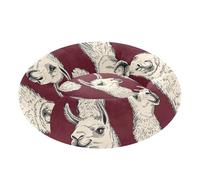 SyXIOP Cunning Lamas Face Burgundy Anxiety Relief Pet Cat Bed fluffier Cat Pillow Bed for Small Size Pets Supplies camita para perros pequenos
