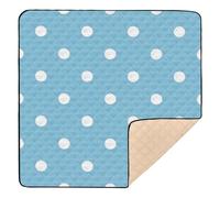 SyXIOP Cute Blue Polka Dots Cute foldable baby play mat for Indoor Outdoor One-Piecing foldable Activity Gym Mat for Baby Toddler Infant, 50'' x 50''