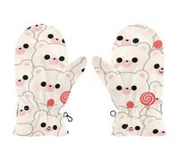 SyXIOP Cute Cartoon Bear Candy White warm toddler girl mittens age 4-5 toddler gloves guantes para nieve ni?a M 4-6
