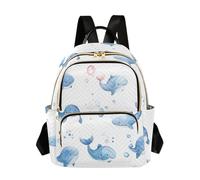 SyXIOP Cute Cartoon Blue Dolphin 14 Inch multipurpose backpack for work womens fashion backpack for travel&work