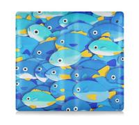SyXIOP Cute Cartoon Fish Blue Leather Car Insurance and Registration Card Holder Auto Glove Box Organizer for Cards, Essential Document Driver License