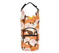 SyXIOP Cute Cartoon Fox Orange Bottle Carrier with Bottles Multi Size Sling Backpack with Water Bottle Holder 20/24/32/40oz for Adults Kids Walking Hiking Camping Travelling Bolsa para Botella De