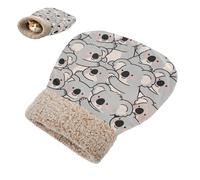 SyXIOP Cute Cartoon Koala Grey Sleeping Bag Covered Cat Bed for Indoor Cats or Small Dogs Hideway for cute's Cold Weather Cozy durables Wrap Semienclosed