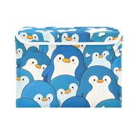SyXIOP Cute Cartoon Penguin foldable 40 L organization and storage bins with handles sturdy toy storage containers Christmas for Closet and Laundry Storage 42x32x30cm