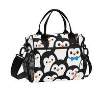 SyXIOP Cute Cartoon Penguin Thermal Male Lunch Box with Shoulder Strap Lunch Bag for Adults for Outdoor bulto de comida para Hombre