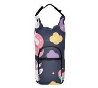 SyXIOP Cute Cartoon White Unicorns Water Bottle Carrier Bag Space-Saving Sling Water Bottle Holder 20/24/32/40oz for Adults Kids Walking Hiking Camping Travelling Bolso para Botella De Agua