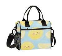 SyXIOP Cute Cartoon Yellow Lemon Minimalist Kids Lunch Bag with Shoulder Strap Women Lunch Bags for Work for Picnic loncheras para la escuela