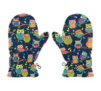 SyXIOP Cute Colorful Owl warm mittens for kids 4-6 girl snow gloves guantes para ni?as M 4-6