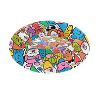 SyXIOP Cute Doodle Gnome Removable & Washable Pet Dog Beds fluffier Cat Cave Bed for Small Size Pets Sleeping cama para perros