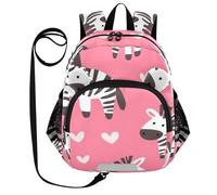 SyXIOP Cute Ears Cute Backpack Leash Cool Girls Anti-Lost Kindergarten Backpack with Reflective Strip M Happy Valentine Cartoon Cartoon zebras Pink