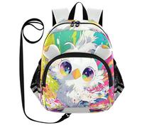 SyXIOP Cute Ears Daycare Backpack Leash Little Girls Anti-Lost Mini Bookbag with Reflective Strip S Cute Cartoon White Bird