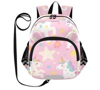 SyXIOP Cute Ears Mini Kids Backpack Leash Boys Girls Anti-Lost Elementary School Backpack with Reflective Strip S Cute Cartoon White Rainbow Unicorns