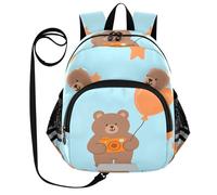 SyXIOP Cute Ears School Kid Backpack Leash Little Girls Anti-Lost Mini Bookbag with Reflective Strip M Cartoon Cute Brown Bear