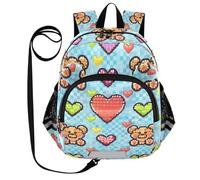 SyXIOP Cute Ears Toddler Day Backpack Leash Boy's Girl's Anti-Lost Sports Backpack with Reflective Strip S Bracelet Beaded Bear Love Butterfly Beaded