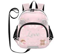 SyXIOP Cute Ears Toddler Day Backpack Leash Little Girls Anti-Lost Simple Modern Backpack with Reflective Strip S Cartoon Cute Brown Bear