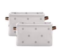 SyXIOP Cute Grey Dots storage baskets, folding and waterproof baskets for storage containers with sturdy handle stuff utility for laundry room home 2 pack