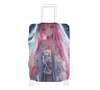 SyXIOP Cute Peach Cartoon Anime Girl Elastic Protective Luggage Covers Scratchproof suitcases Cover Travel Accessory Fit 18-32 Inch Luggage