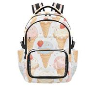 SyXIOP Cute Pink Summer Ice Cream Clear School Backpack Lightweight Casual Sports Backpack Workout Bag for Boys Girls Kids, Age 7-18 mochilas escolares para nino