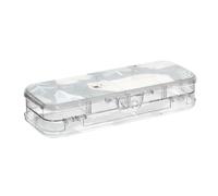 SyXIOP Cute White Polar Bear Designed Clear Plastic Pencil Box Double Layer Pens Boxes Case For Art Supplies With Snap-Tight Lid