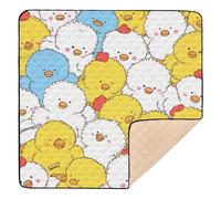 SyXIOP Cute Yellow White Chicks Large Sturdy Baby Play Mat for Floor Waterproof foldable Activity Gym Mat for Newborns Babies Infants Toddlers, 50'' x 50''