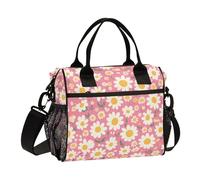 SyXIOP Daisy Magenta Thermal Lunch Box with Shoulder Strap Adult Lunch Bags for Women for Work loncheras Grandes para Hombres de Trabajo