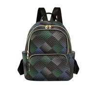 SyXIOP Dark Color Square Plaid 14 Inch lightweight, anti-theft small backpack for women large capacity backpack for ladies,teen girls
