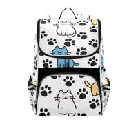 SyXIOP Designed backpack for girls kids school Happy Cute Cat Colorful