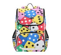 SyXIOP Designed backpack for kids travel Colorful Cartoon Dice