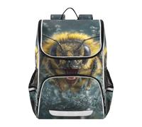 SyXIOP Designed kid boy backpack Angry Bee 3d Style | kids personalized backpack with chest strap books bag for youth