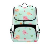 SyXIOP Designed kids backpack 16 Happy Valentine Cartoon Cartoon Bird Green