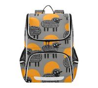 SyXIOP Designed kids backpack girls Funny Crazy Indian Lambs Gray