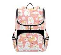 SyXIOP Designed kids boy backpack Mr &mrs Bear Peach Gold