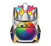 SyXIOP Designed sports backpack for kids Retro Bowling Strike Rainbow Ball