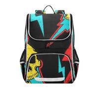 SyXIOP Designed the backpack kid Skull Lightening Punk Black
