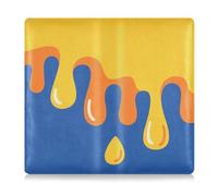 SyXIOP Drip Style Blue Orange Leather Registration and Insurance Card Holder Automobile Wallet Case Organizer for Essential Document, Driver License, Cards