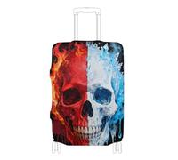 SyXIOP Drip-Style Gothic Red Skeleton Elastic Extra Large Luggage Cover Washable suitcases Cover Luggage Protection Fit 18-32 Inch Luggage