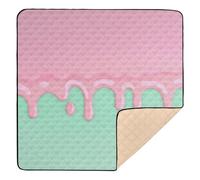SyXIOP Drip Style Street Graffiti Green Pink Soft Thick foldable baby play mat for Floor Lightweight foldable Activity Gym Mat for Baby Kids Toddlers Infants, 50'' x 50''