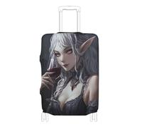 SyXIOP Elegant Vampire Elf Anime Evil Elastic Travel Luggage Cover Anti Scratch Elastic Suitcase Covers Baggage Protector Fit 18-32 Inch Luggage