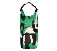 SyXIOP Emerald Animal Leopard Print Water Bottle Carrier Bag & Case Foldable Drawstring Backpack with Bottle Holder 20/24/32/40oz for Adults Kids Walking Hiking Camping Travelling Bolsa para Botella