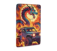SyXIOP Epic Fire and Ice Dragon Leather Women's Slim Wallet