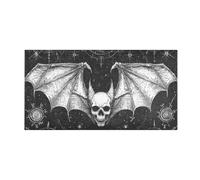 SyXIOP Evil Skull Black decorative slip mildew resistant soft rug non slip for restroom accessories 39x20in alfombra para ba?o