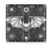 SyXIOP Evil Skull Black Pu Leather Car Registration and Insurance Card Holder Wallet Accessories Case for Documents, Cards, License