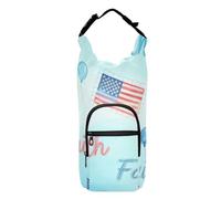 SyXIOP Faith Over Fear Illustration Flag Blue Small Backpack with Water Bottle Holder Zippered Waterbottle Holder 20/24/32/40oz for Adults Kids Walking Hiking Camping Travelling Accesorios para