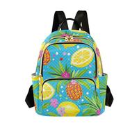 SyXIOP Fashion Summer Fruit Pineapple Lemon Blue 14 Inch Work Business backpack for work fashion backpack purse for ladies,teen girls